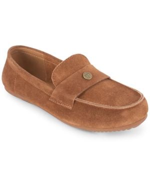 Tahari Bendel Suede Slip-on Loafers - Brown