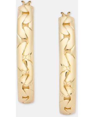 DKNY Chain Open Dynamic Hoop Earrings - Metallic