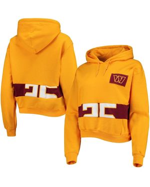 Refried Apparel Washington Commanders Cropped Pullover Hoodie - Orange