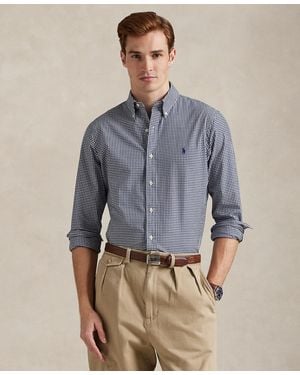 Polo Ralph Lauren Slim-fit Gingham Stretch Poplin Shirt - Blue
