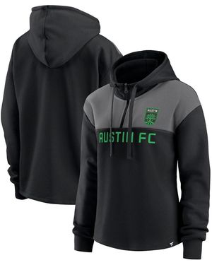 Fanatics Austin Fc Fleece Quarter-zip Hoodie - Black