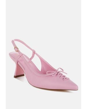 LONDON RAG Danvers Kitten Heel Pointy Slingbacks - Pink