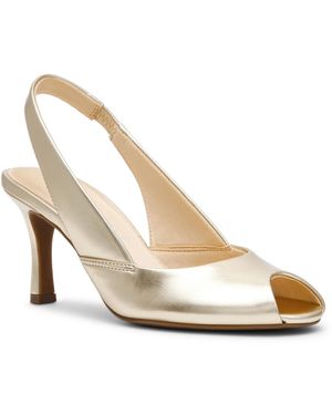Anne Klein Jovi Peep Toe Pumps - Metallic