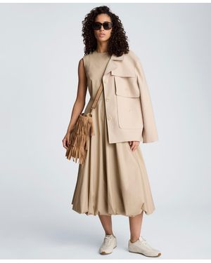 Kenneth Cole Bubble Hem Midi Dress - Natural