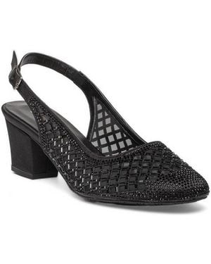 Forever & Always Shoes Forever And Always Shoes Gabrielle Slingback Block Heel Pump - Black