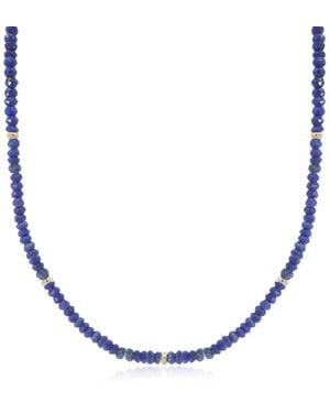 The Lovery Bead Necklace 14k Gold - Blue