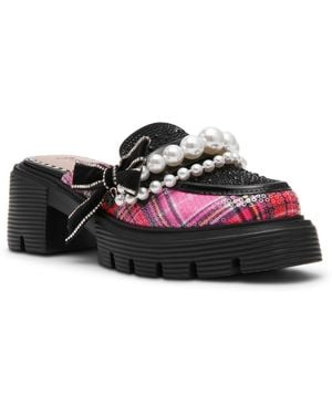 Betsey Johnson Haven Platform Loafers Mules - Black