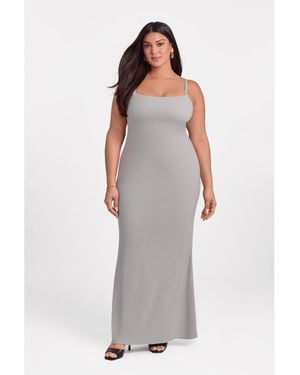 S3 Apparel Scoop Neck Ribbed Sculpting Cami Maxi Dress - Gray