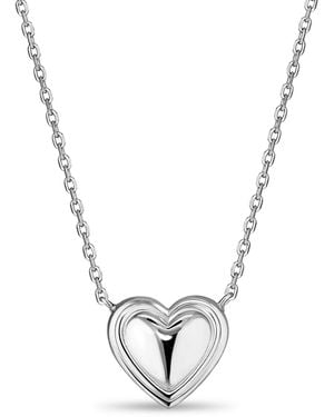 DEVATA Contour-lined Heart Necklace - Metallic