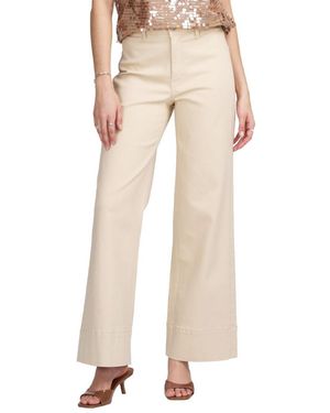 Elle Collection Cropped Wide Leg Jean - Natural