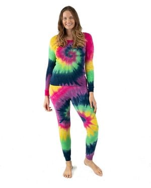 Leveret Matching Family Two Piece Cotton Long Sleeve Tie Dye Pajamas - Multicolor