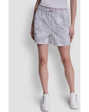 DKNY Mid-rise Bungee Waist Shorts - Gray