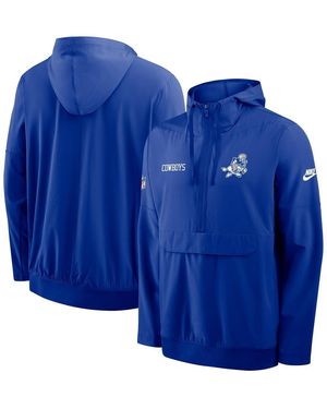 Nike Dallas Cowboys Sideline Alt Pack Anorak Half-zip Hoodie Jacket - Blue
