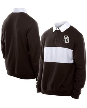KTZ San Diego Padres Throwback Prep Color Block Rugby Polo Shirt - Black
