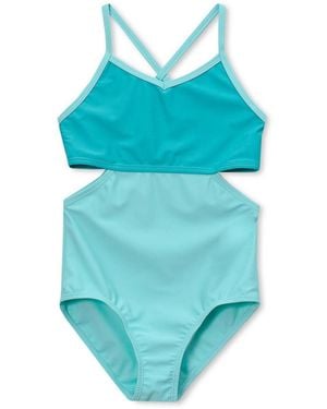 Lands' End Girls X-back One Piece Swimsuit - Blue