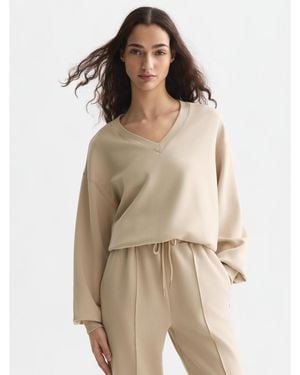 Scotch & Soda Modal V-neck Sweatshirt - Natural