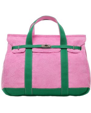 Sunwin Madaket Terry And Cotton Canvas Large Tote Handbag - Pink