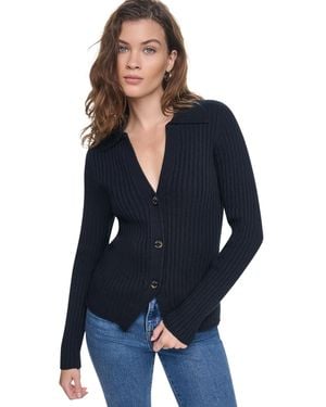DKNY Long-sleeve Polo Cardigan - Blue