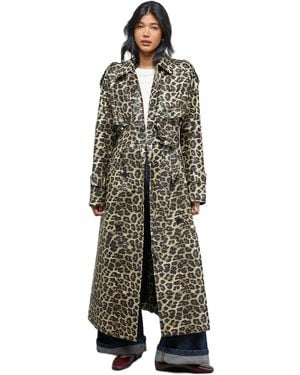 Warehouse Pu Print Trench Coat - Gray