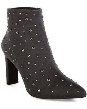 Rag & Co Sakura Diamante Embellished Microfiber Boots - Gray