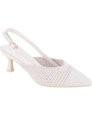 Tahari Palermo Slingback Buckle Pumps - White