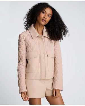 Kenneth Cole Quilted Patch Pocket Jacket - Natural