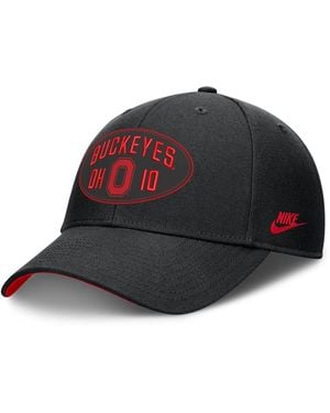 Nike And Ohio State Buckeyes Legacy Letter Location Rise Adjustable Hat - Black