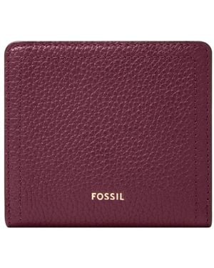 Fossil Logan Leather Small Bifold Wallet - Red