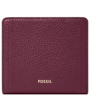 Fossil Logan Leather Small Bifold Wallet - Purple