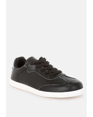 Rag & Co Bostonia Real Leather Casual Sneakers - Black