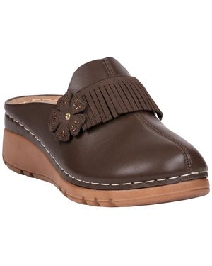 Gc Shoes Cooper Floral-print Fringe Mule Clogs - Brown