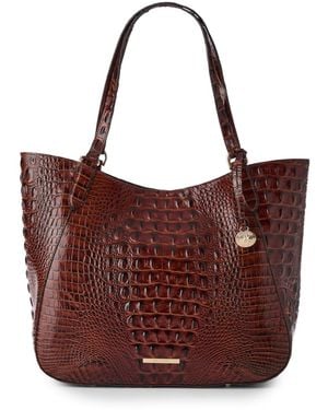 Brahmin Aliza Melbourne Large Leather Tote - Red