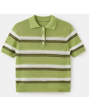 Mango Knitted Polo-neck Sweater - Green