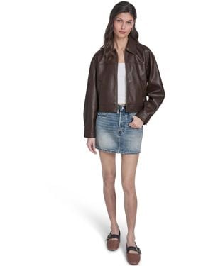 Levi's Faux Leather Relaxed Fit Zip Front Jacket - Brown