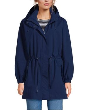 Lands' End Packable Rain Parka - Blue