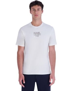 KARL LAGERFELD Tetrix Textured Logo T-shirt - White
