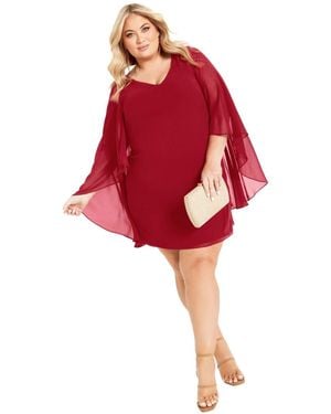 Avenue Nina Cape Dress - Red