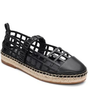 Ash Elly Round Toe Espadrille Flats - Black