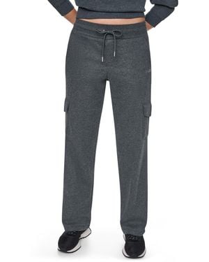 DKNY Metallic Bubble Logo Mid-rise Tapered Leg Cargo Pants - Blue