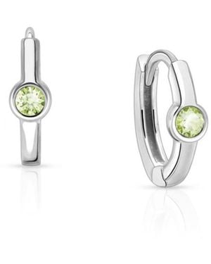 Tiny Blessings Girl's Sterling Silver 9mm Birthstone huggie Hoops Earrings - White