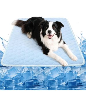 Aronkl Dog Cat Mat Self Cooling For Dogs Cats Washable Portable High Tech Fabric Breathable Summer - Blue