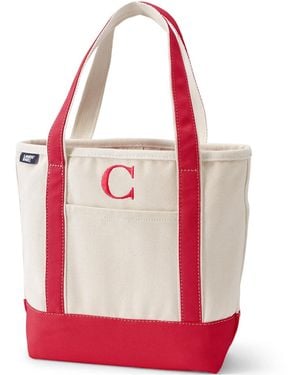 Lands' End Pre-monogrammed Letter C Canvas Tote Bag - Red