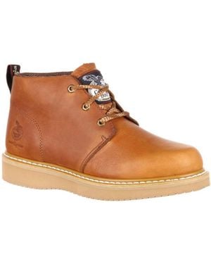 Georgia Boot Wedge Chukka Work Boot - Brown