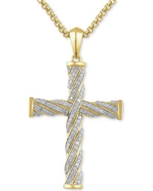 Macy's Diamond Cross 22" Pendant Necklace (1/2 Ct. T.w. - Metallic
