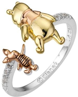 Disney Unwritten Winnie The Pooh Piglet Cubic Zirconia Bypass Ring - White