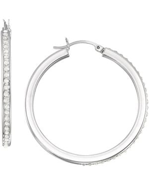Macy's Diamond Accent Hoop Earrings (0.01 Ct. T.w. - White