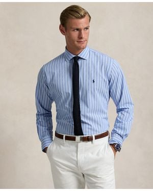 Polo Ralph Lauren Classic-fit Striped Stretch Poplin Shirt - Blue