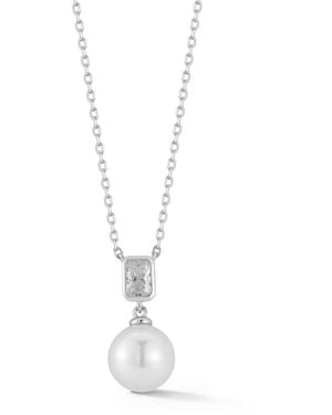 Rachel Zoe Sterling Pearl And Cz Necklace - White