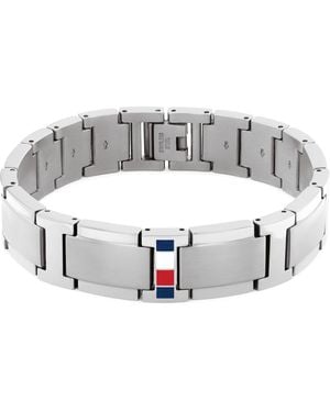 Tommy Hilfiger Silver-tone Stainless Steel Adjustable Bracelet - Metallic