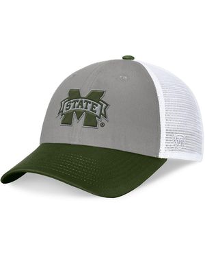 Top Of The World Gray/green Mississippi State Bulldogs Oht Military Appreciation Badge Trucker Adjustable Hat